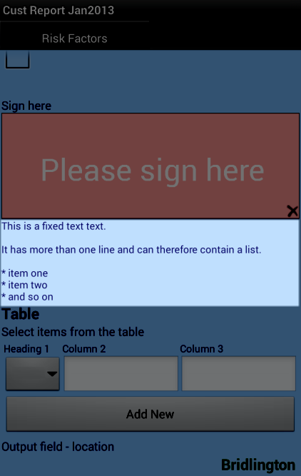 Item Type - Fixed text
