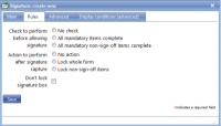 Extra rules to apply to a Signature capture item.