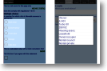 Examples of multiple choice and drop-down lists on a device