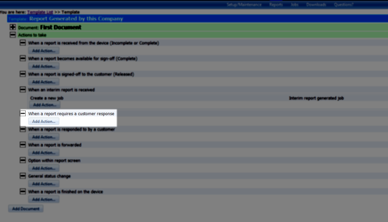 Report status