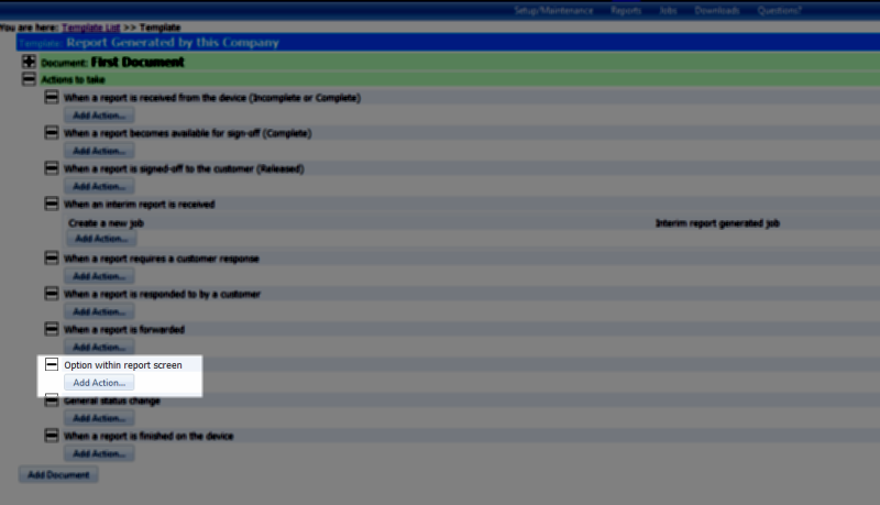 Continue Report Report status